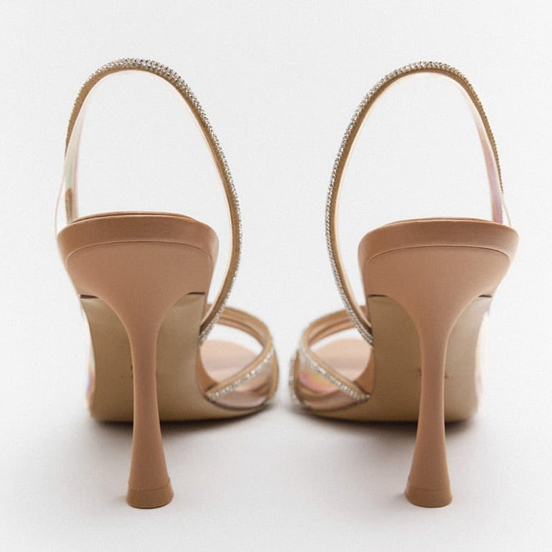 Chic und Stil | Elegant High-Heeled Sandals Stiletto Slingback Peep Toe Shoes