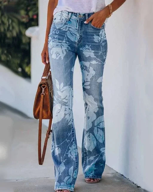 Women's Denim Flared Jeans with Trendy Cut & High Fit Lune London