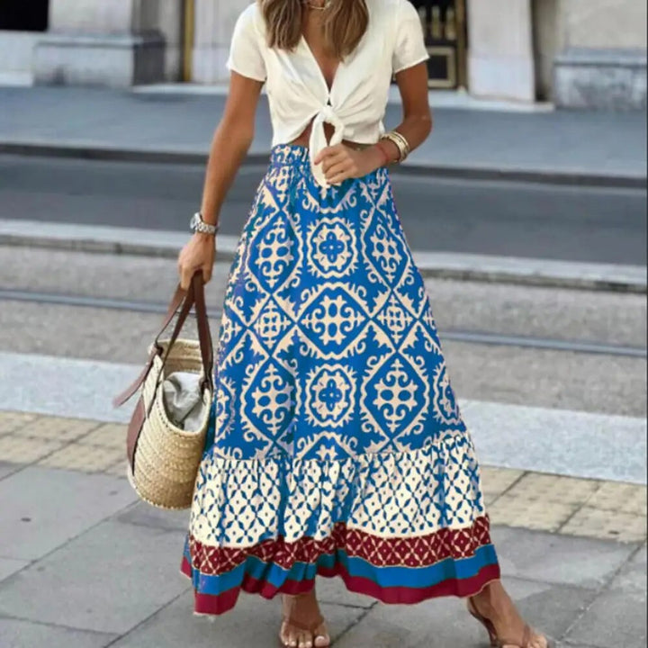 Lune London | Boho Print Maxi Skirt for Women