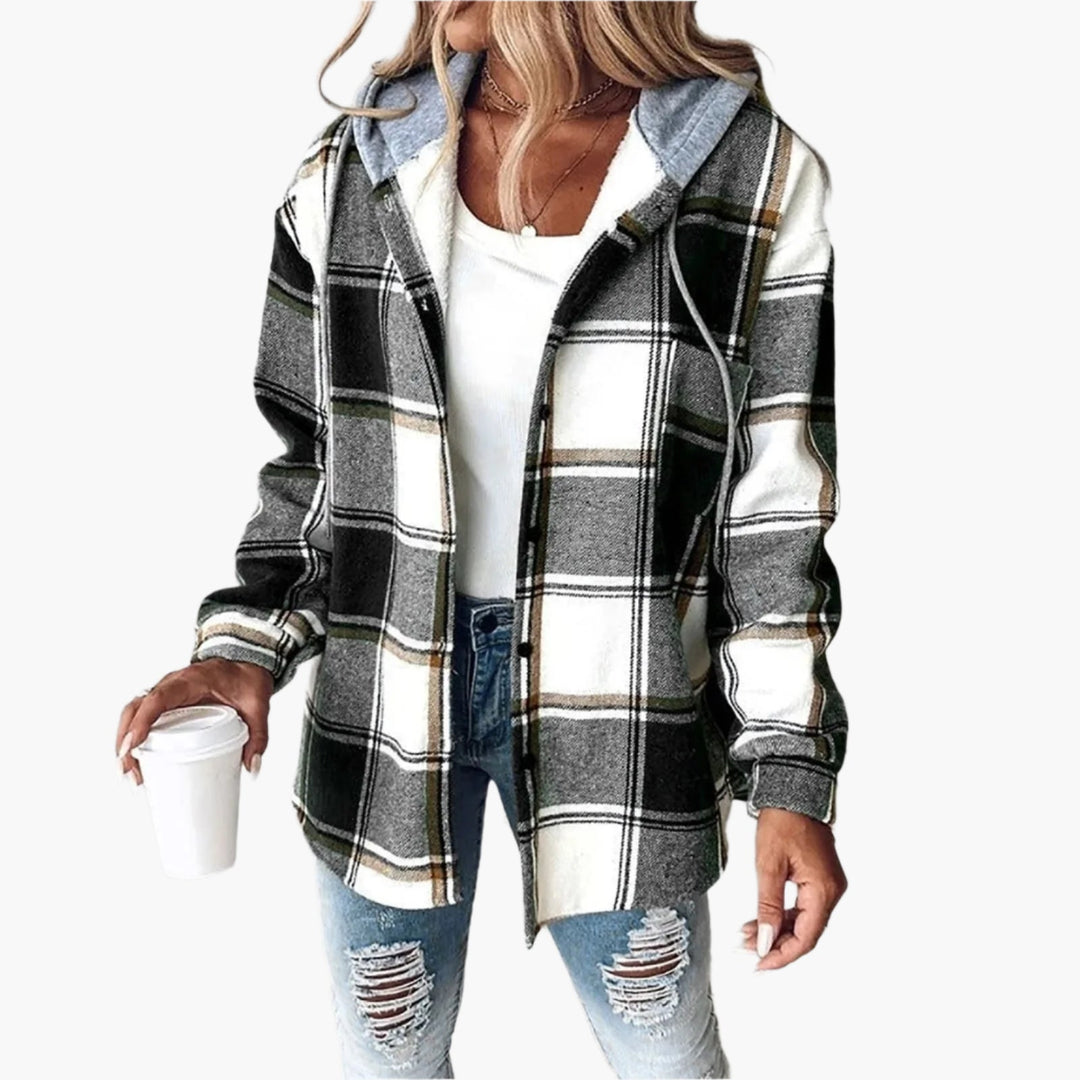 Lune London | Casual checked jacket with hood - Casual autumn-winter style