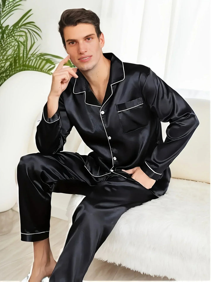Lune London | Men's Pajama Set In Silk Satin