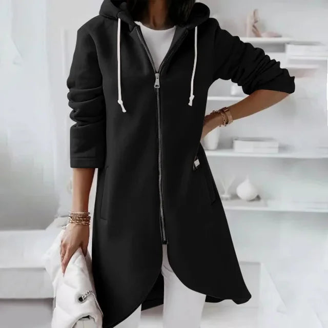 Lune London | Hooded cardigan with curved hem