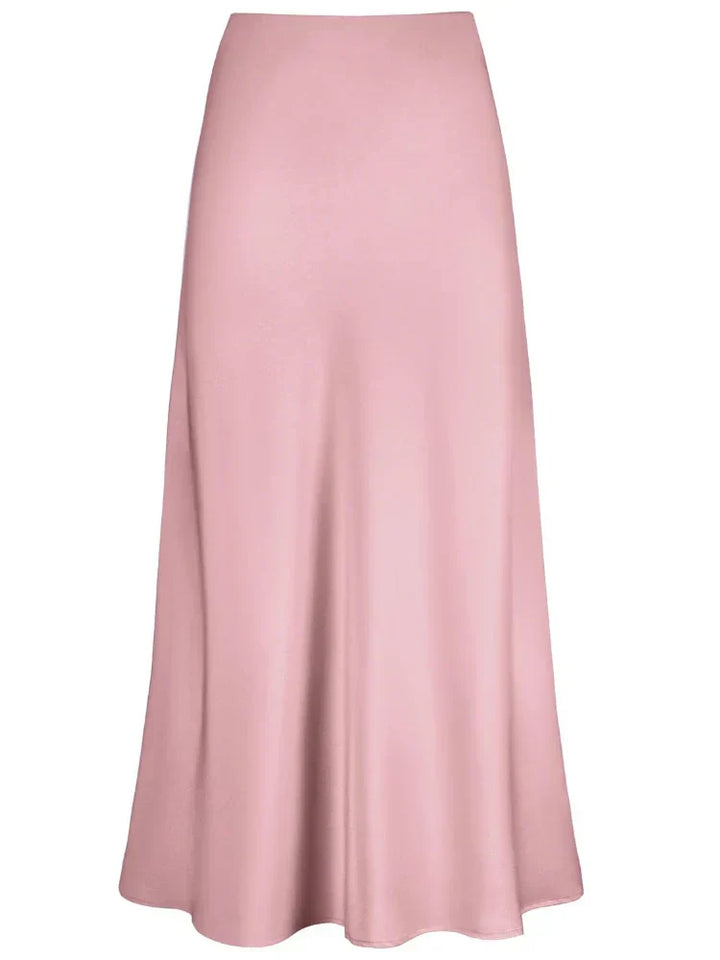 Lune London | Women's Satin Silk Skirts Summer Spring Korean Fashion Clothing Office Ladies Long Skirts Elegant Black Maxi Skirts for Women
