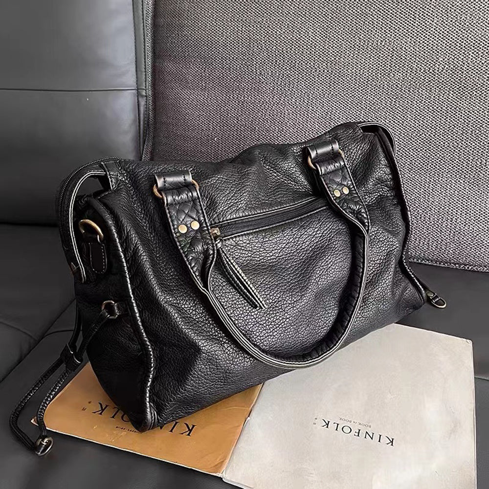 Lune London | Obsidian Luxury Black Leather Handbag