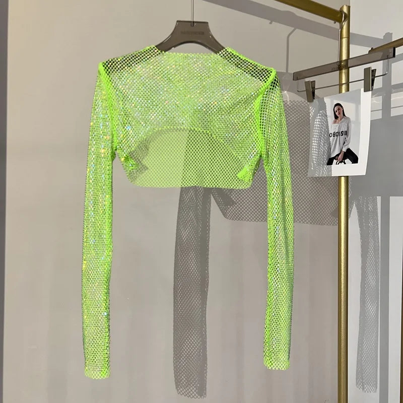 Lune London | Diamond Long Sleeve Net Top
