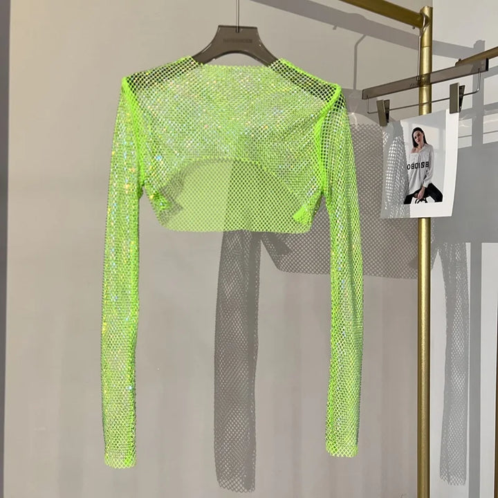Lune London | Diamond Long Sleeve Net Top
