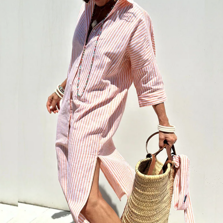 Lune London | Elegant Striped Shirt Dress