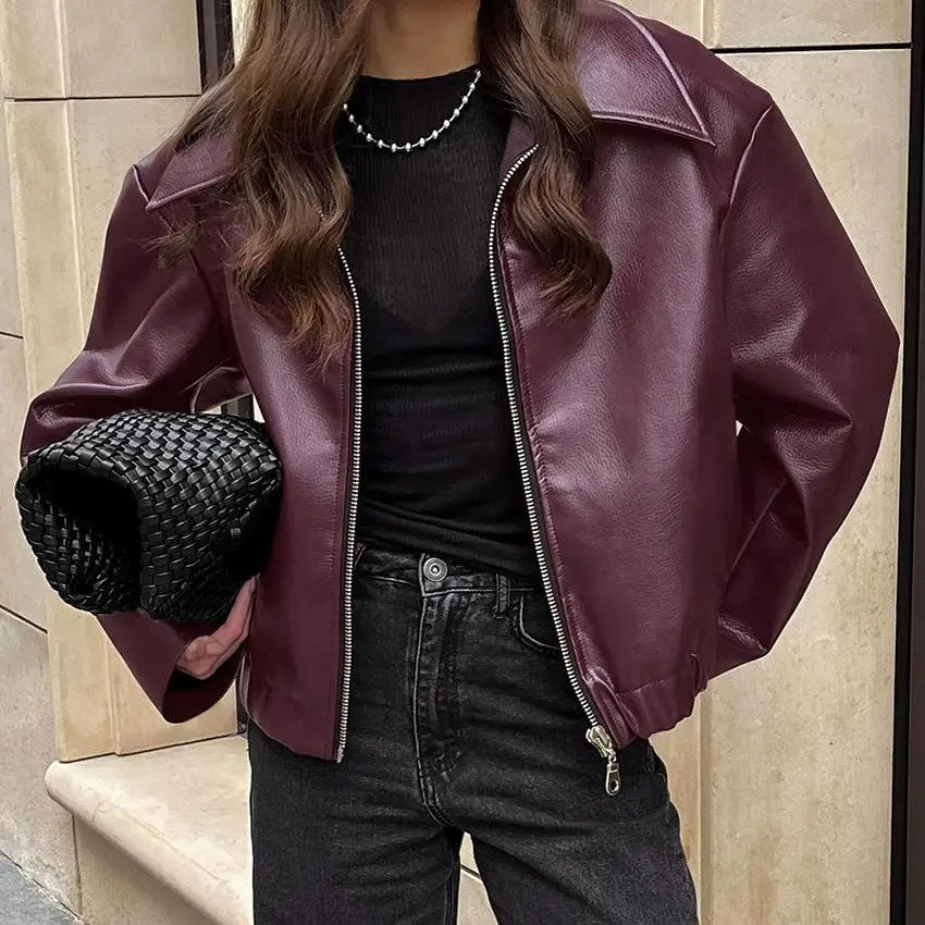 Lune London | Veste en cuir vintage de rue - Chic d'automne
