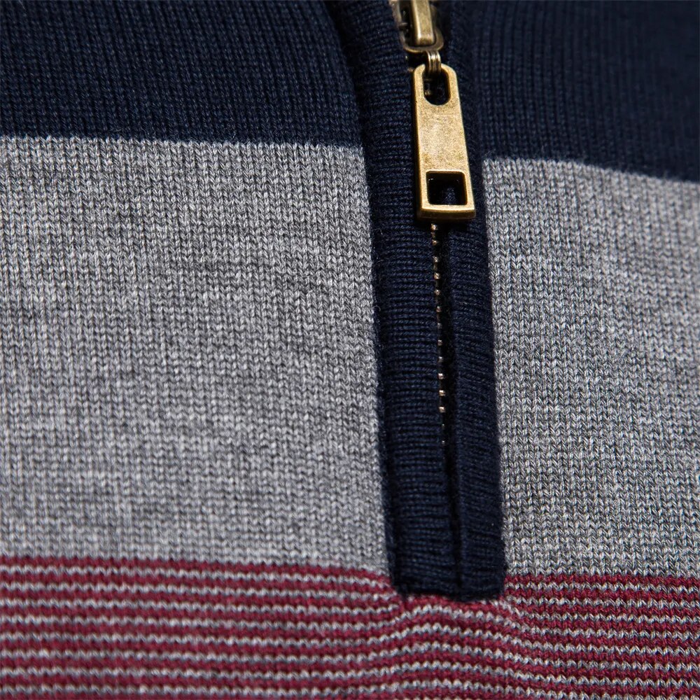 Lune London | Knitted sweater with quarter zip - Elegant fine knit for work and leisure