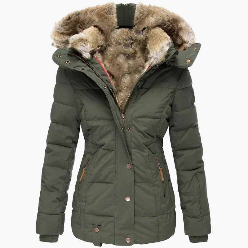 Lune London | Winter jacket with hood and faux fur trim - Stylish and fitted outdoor jacket for cold days