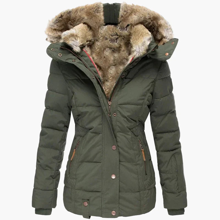 Lune London | Winter jacket with hood and faux fur trim - Stylish and fitted outdoor jacket for cold days