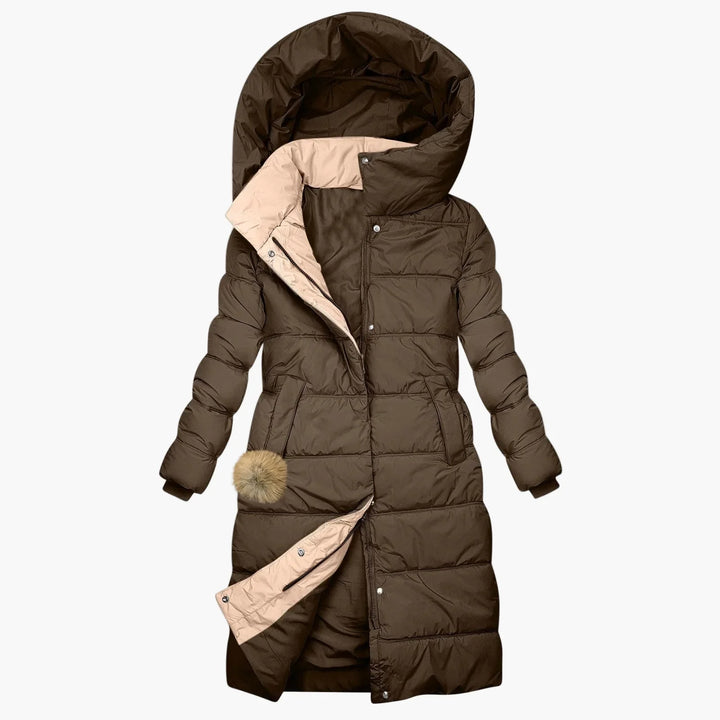 Lune London | Quilted winter coat with hood - Long down jacket and windproof for everyday and leisure