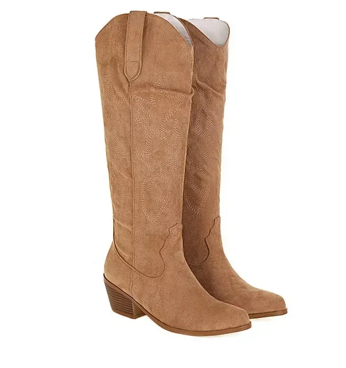 Lune London | Knee-High Cowboy Boots Made Of Suede for Women