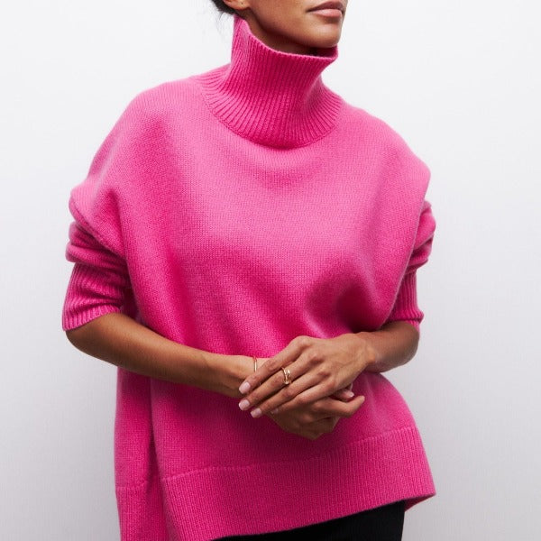 Lune London | Turtleneck Sweater - Oversized Fit - Soft Knit Material - Ribbed Edges