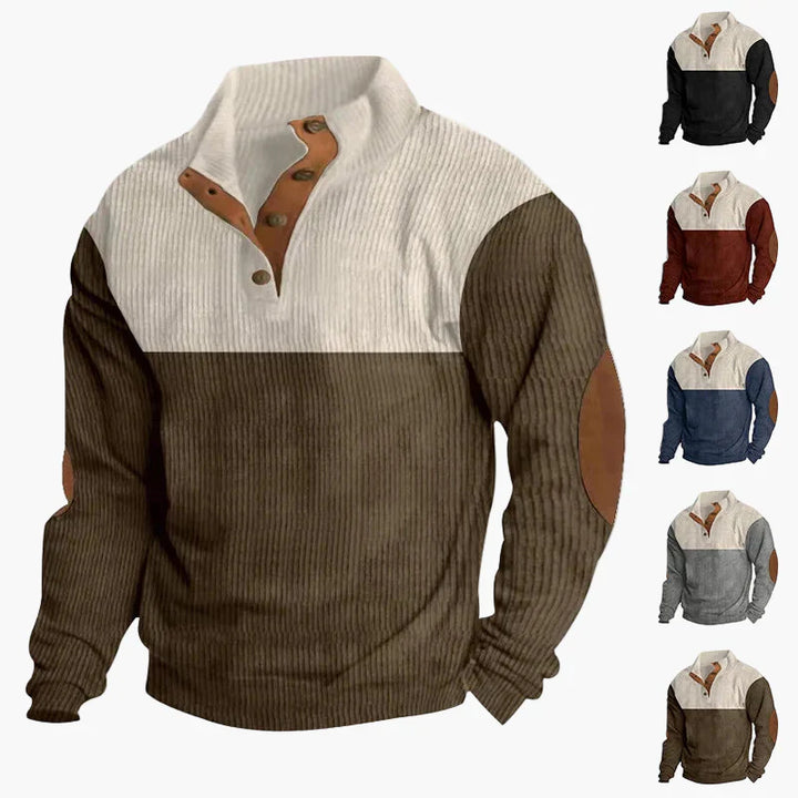Lune London | Retro knit sweater with button placket - Trendy casual sweater for autumn and winter