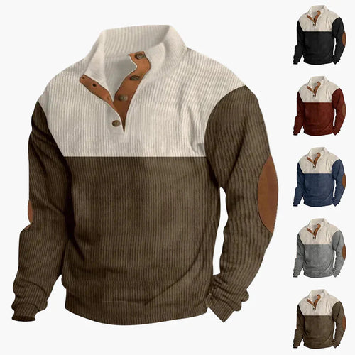 Lune London | Retro knit sweater with button placket - Trendy casual sweater for autumn and winter