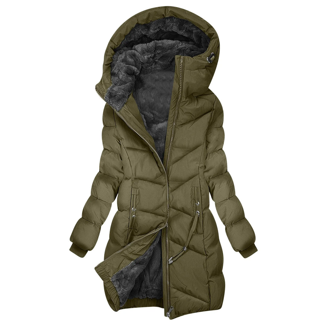Lune London | Long Winter Down Coat with Hood - Windproof, Warm Outdoor Parker