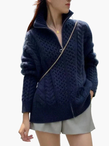 Lune London | Knit vest with twisted pattern, casual cardigan, fashionable for everyday and leisure