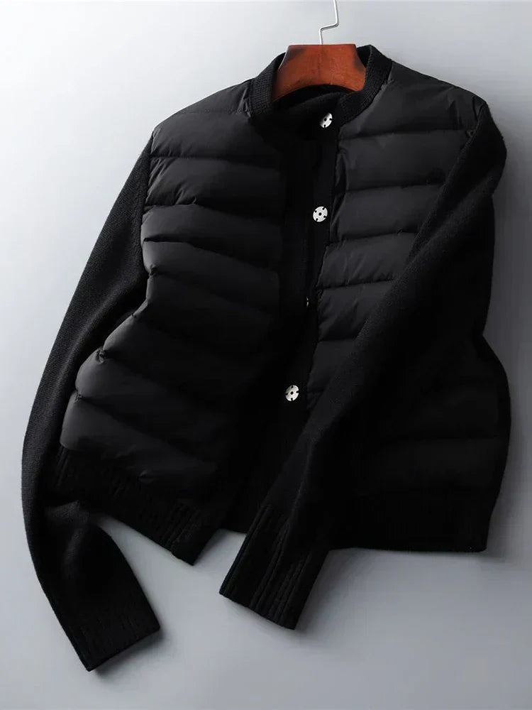Lune London | Veste en duvet pour femme - Gris - Manteau d'hiver chaud