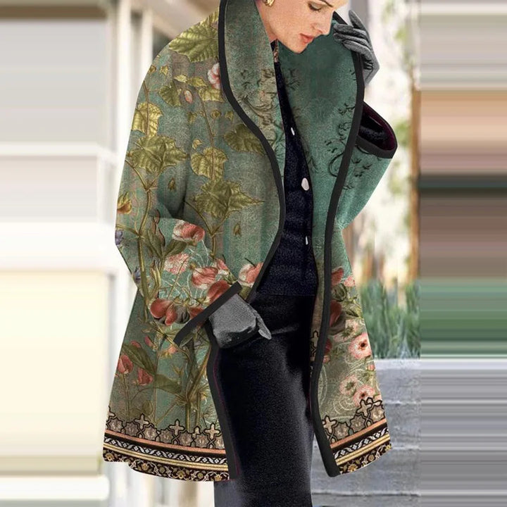 Lune London | Women's floral jacquard kimono coat for elegant layering
