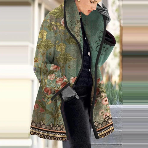 Lune London | Women's floral jacquard kimono coat for elegant layering