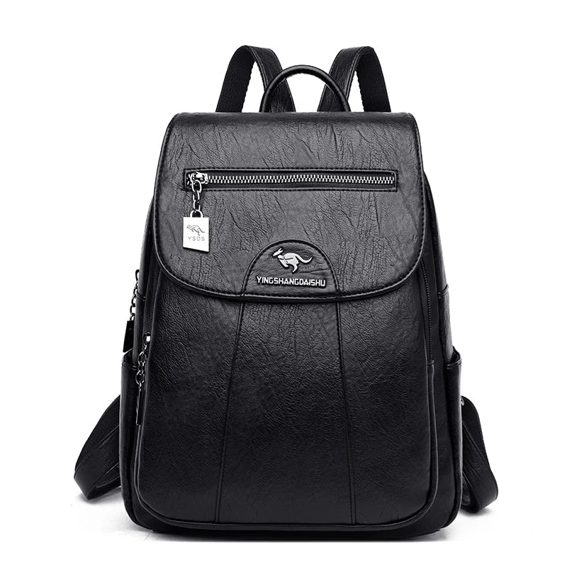 Lune London | Large Leather Backpack with Anti-Theft Protection for Women