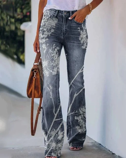 Women's Denim Flared Jeans with Trendy Cut & High Fit Lune London
