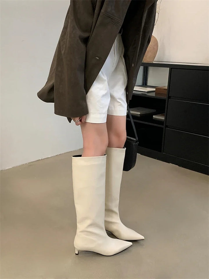 Lune London | Knee-length thin heeled boots