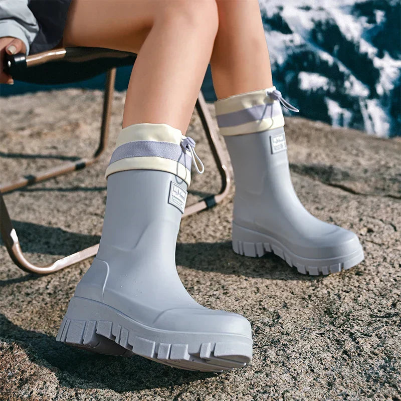 Lune London | Women's Waterproof Retro-Style Rubber Boots with Non-Slip Sole