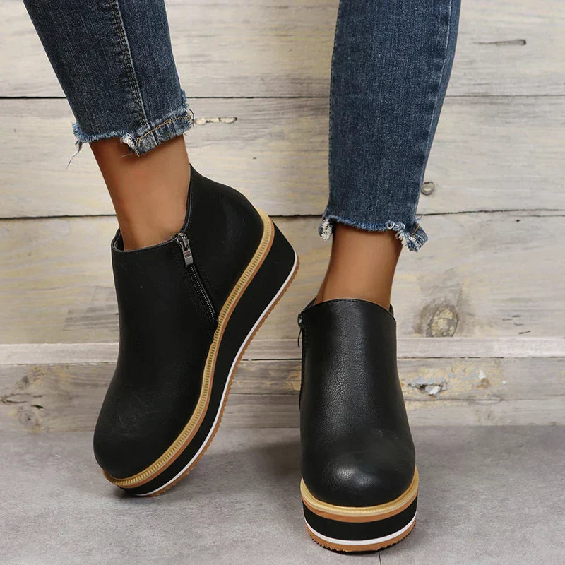 Lune London | Ankle Boots - Platform Sole - Narrow Fit - Side Closure - Slip-Resistant Comfort