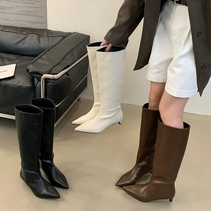 Lune London | Knee-length thin heeled boots