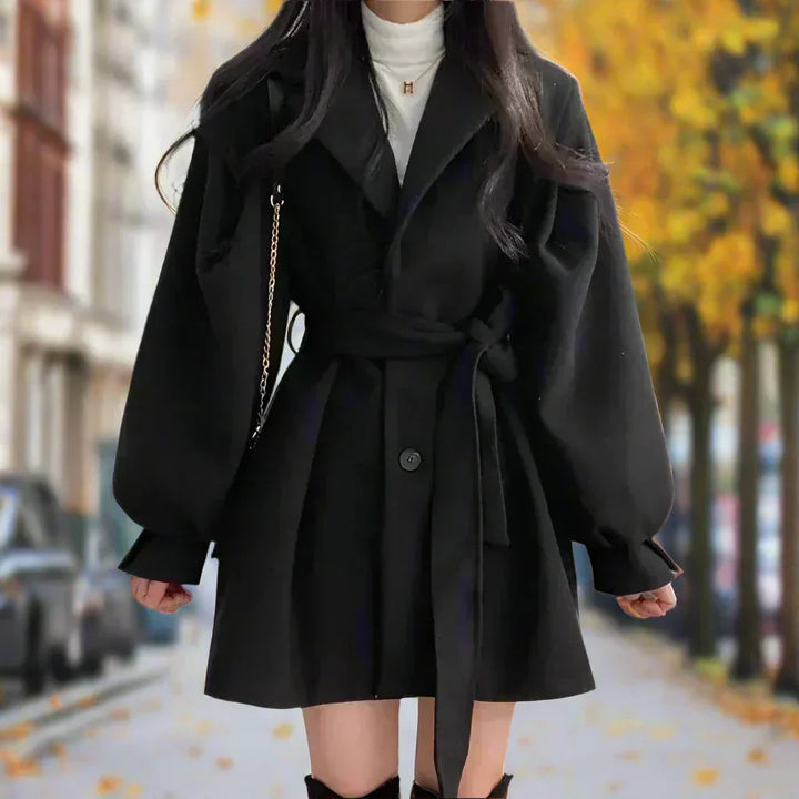 Lune London | Long trench coat for women with belt - Timeless elegance