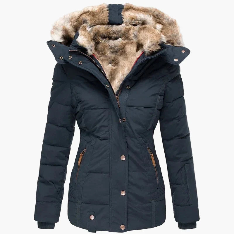 Lune London | Winter jacket with hood and faux fur trim - Stylish and fitted outdoor jacket for cold days