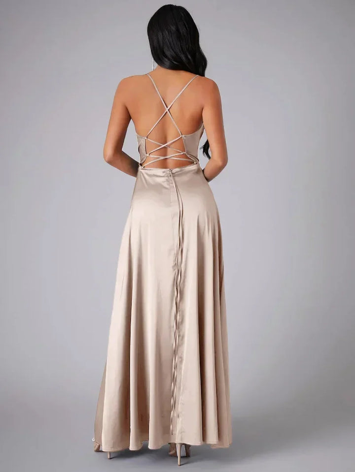 Lune London | Silk Maxi Dress with Braided Back Dress Yourself for Formal Occasions Lucette