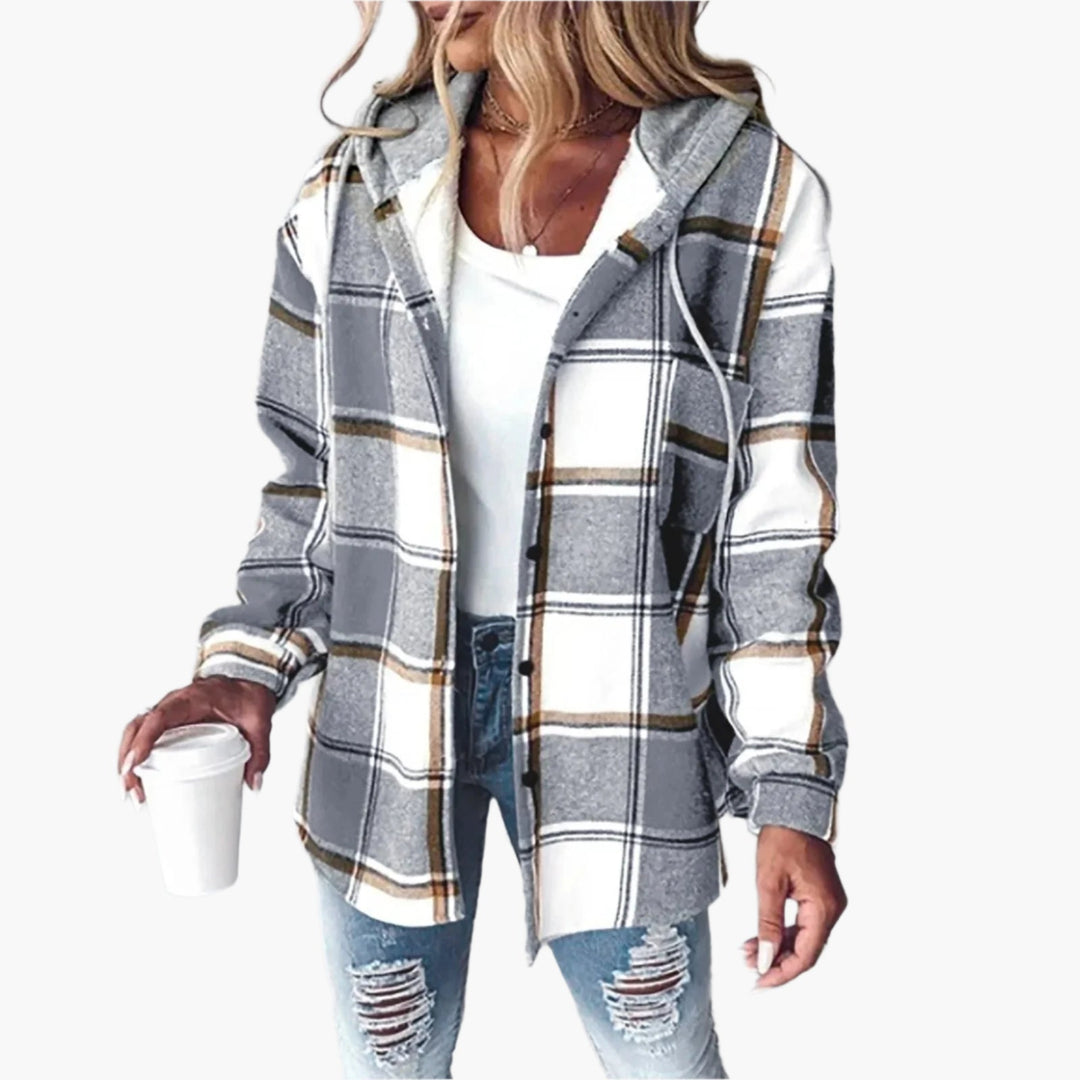 Lune London | Casual checked jacket with hood - Casual autumn-winter style