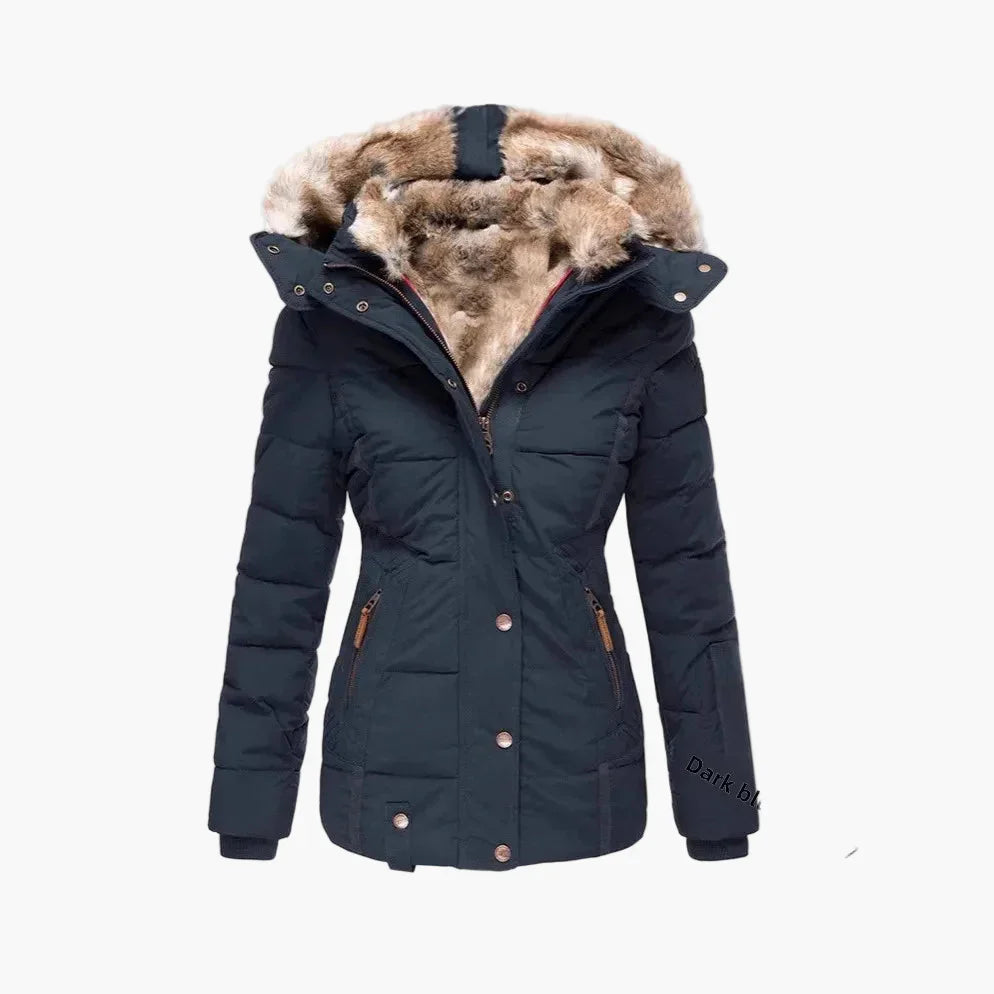 Lune London | Quilted winter jacket with hood and synthetic fur - Highlight your silhouette, ideal for cold days