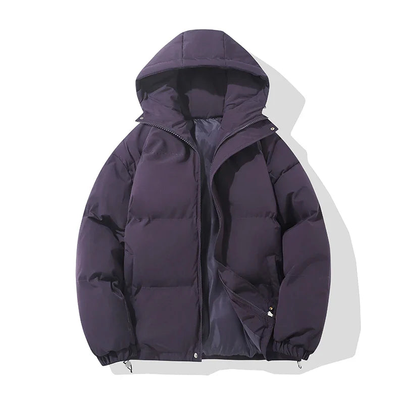Lune London | Women's Jacket High Collar Hooded Zipper Design Cotton-Lined Jacket