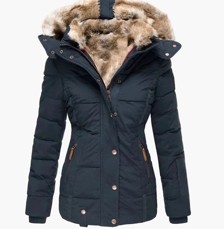 Lune London | Quilted winter jacket with hood and synthetic fur - Highlight your silhouette, ideal for cold days