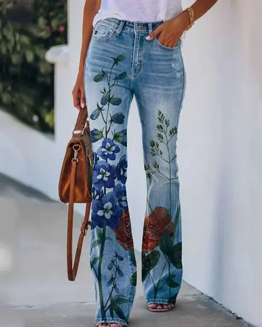 Women's Denim Flared Jeans with Trendy Cut & High Fit Lune London