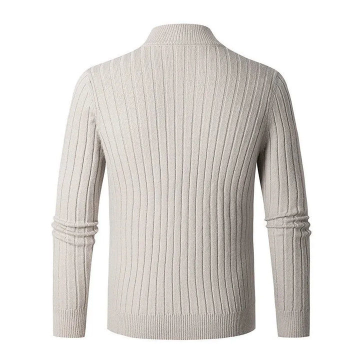 Lune London | Knit sweater with mock neck and half-zip - Elegant casual and professional look