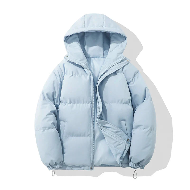 Lune London | Women's Jacket High Collar Hooded Zipper Design Cotton-Lined Jacket