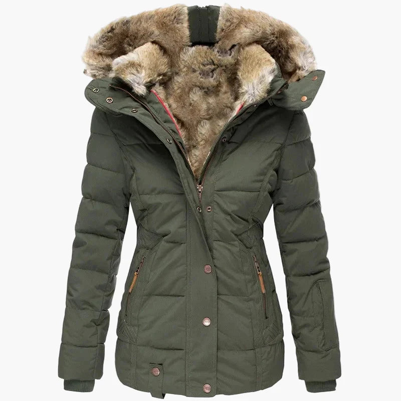 Lune London | Winter jacket with hood and faux fur trim - Stylish and fitted outdoor jacket for cold days