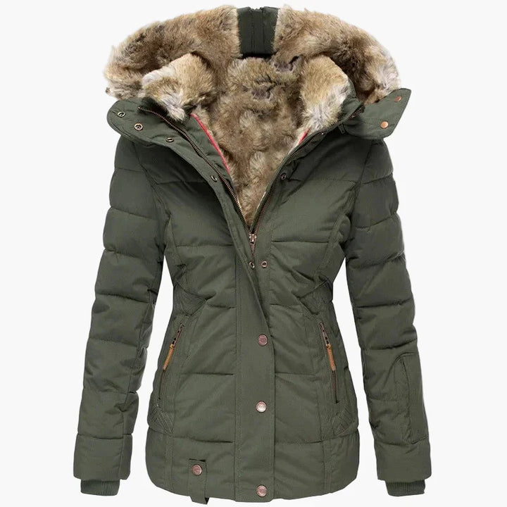 Lune London | Winter jacket with hood and faux fur trim - Stylish and fitted outdoor jacket for cold days