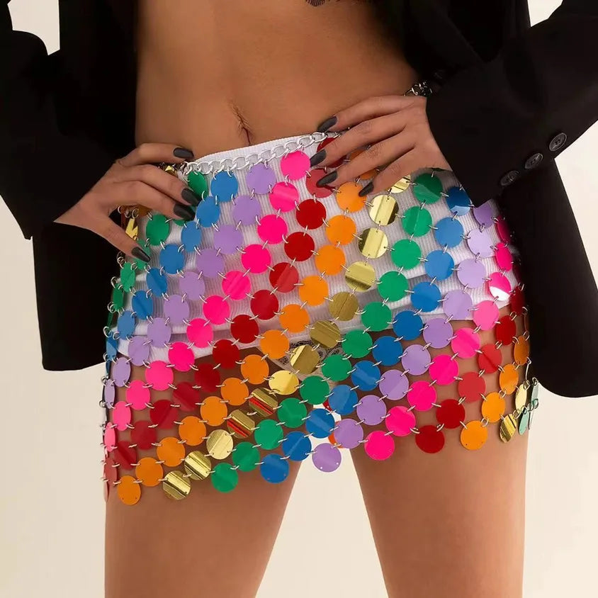Lune London | Shiny Sequin Mini Skirt