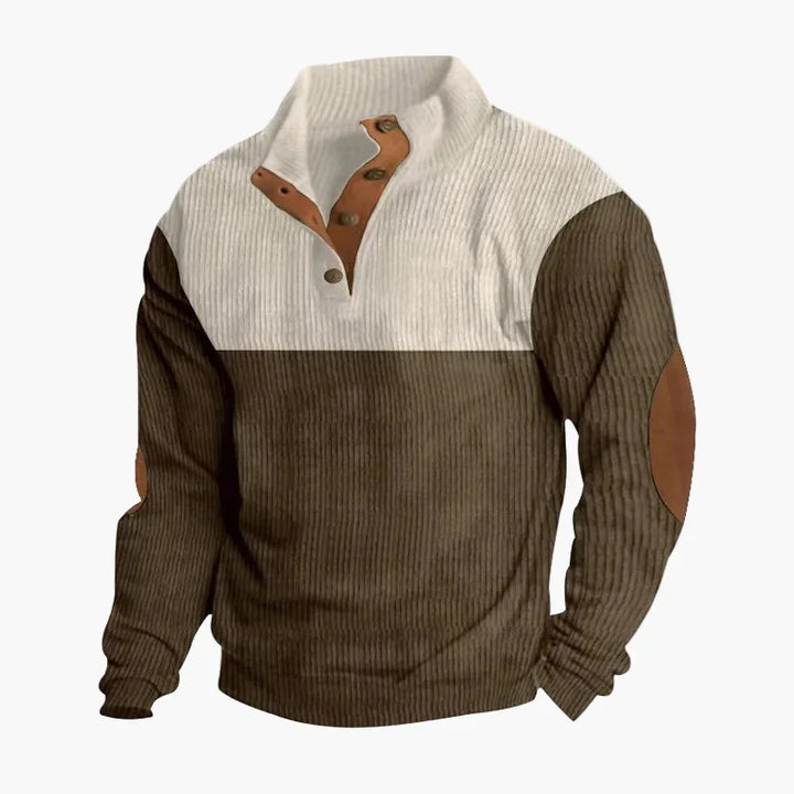 Lune London | Retro knit sweater with button placket - Trendy casual sweater for autumn and winter