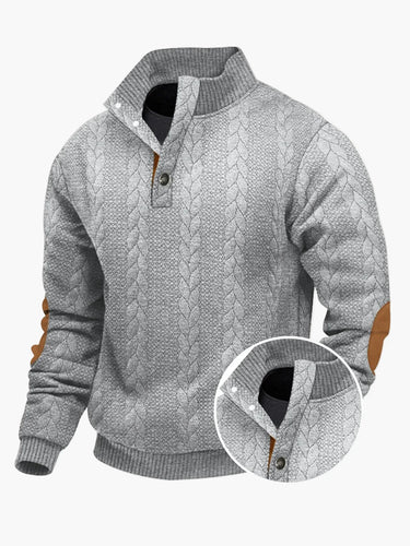 Lune London | Knitted sweater with high collar and elbow patches - Casual style for everyday and leisure