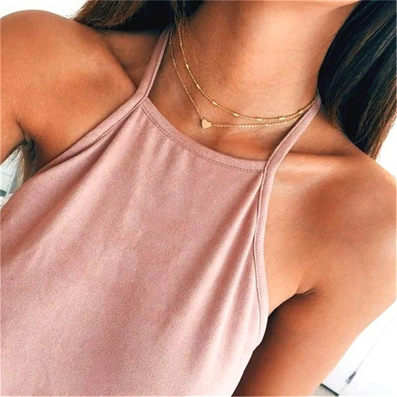 Chic Und Stil | Pearl Choker Heart Necklace for Women