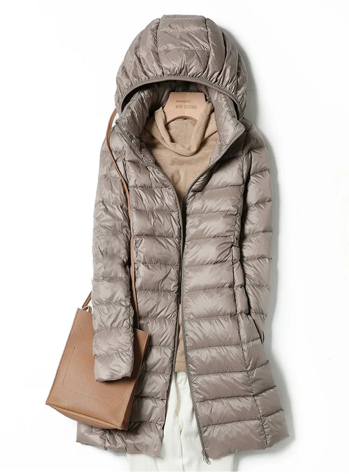 Lune London | Lightweight winter jacket for women with removable hood