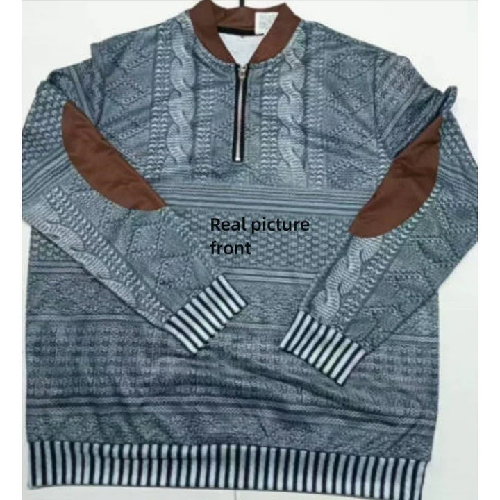 Lune London | Half-zip Sweater - Elegant knit look for autumn and winter, Warm sweatshirt with high collar and elbow patches, Leisure & Everyday