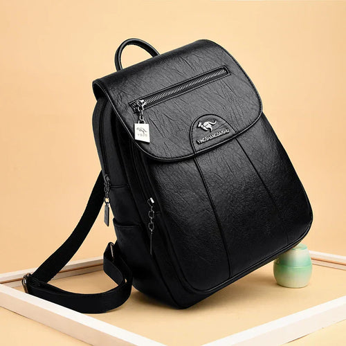 Lune London | Large Leather Backpack with Anti-Theft Protection for Women